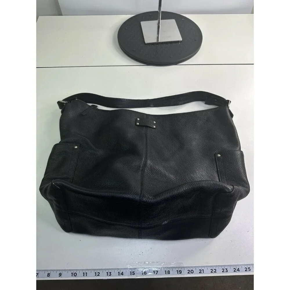 Kate Spade Black Genuine Pebbled Leather XL Hobo Shoulder Bag